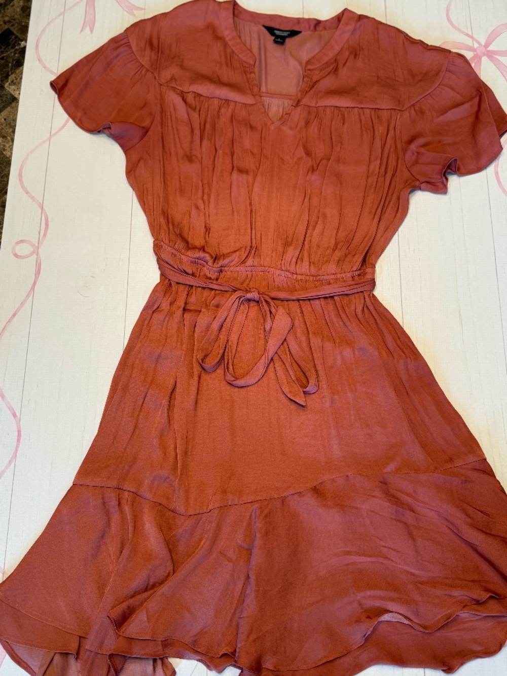 Simply Vera Vera Wang Short Fem Dress Burnt Orange Size L